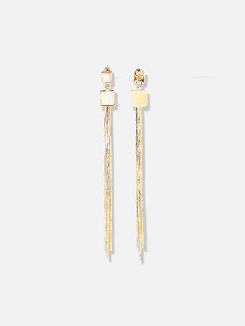 Gold Plated Designer Stone Casual Drop Earring