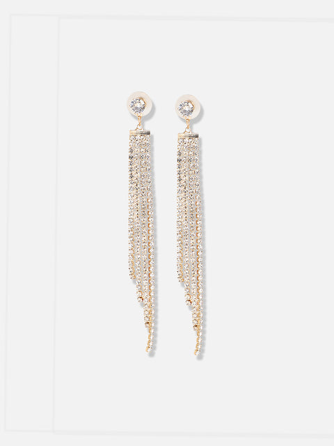 Gold Plated Designer Stone Party Drop Earring
