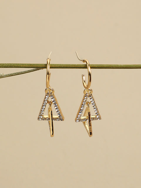 Gold Plated Designer Stone Casual Drop Earring