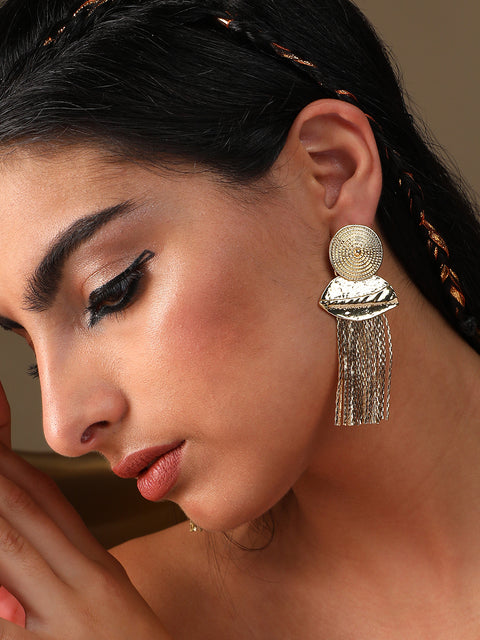 Gold Plated Designer Stone Party Drop Earring