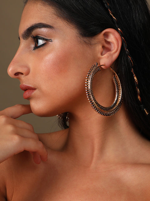 Gold Plated Designer Casual Hoop Earring