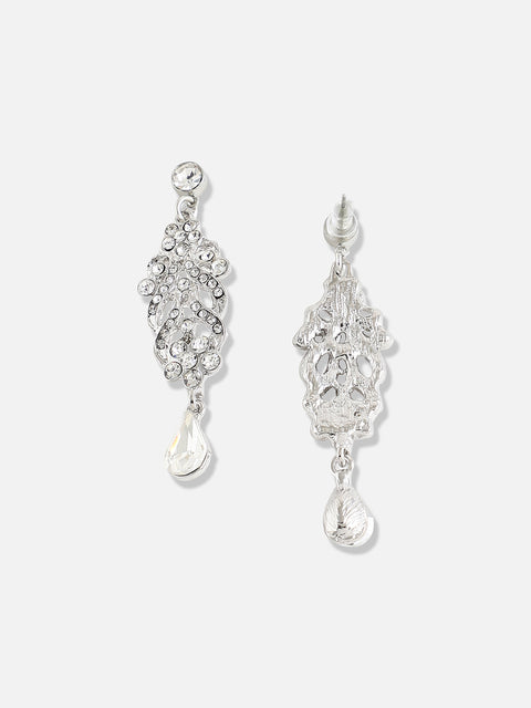 Silver Plated Designer Stone Party Drop Earring