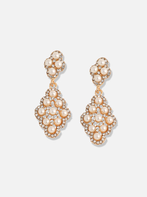 Gold Plated Designer Stone Party Drop Earring