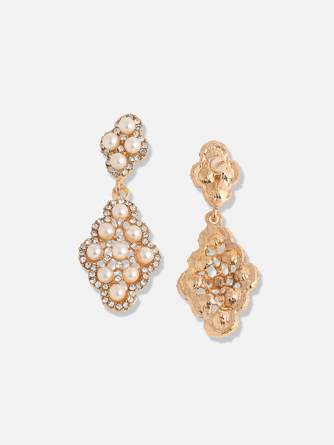 Gold Plated Designer Stone Party Drop Earring