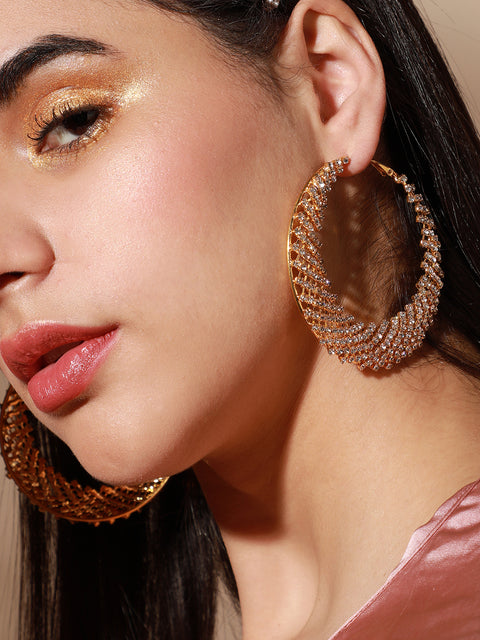Silver Plated Designer Party Hoop Earring