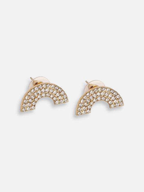 GOLD PLATED PARTY DESIGNER STONE STUD FOR WOMEN