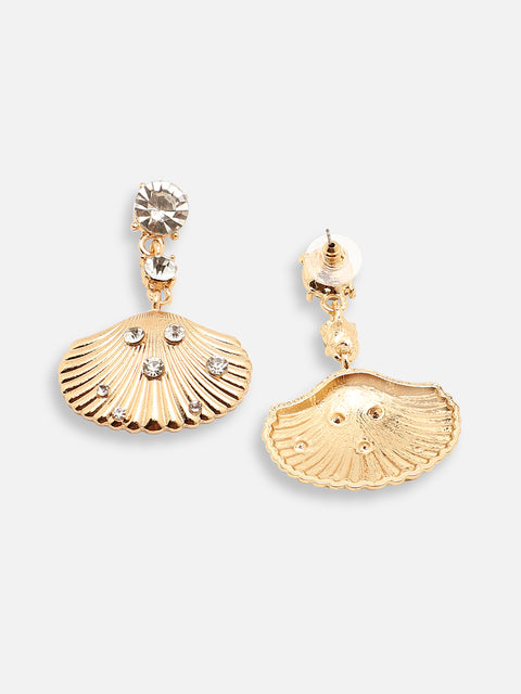 GOLD PLATED PARTY DESIGNER STONE DROP EARRING FOR WOMEN