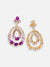 GOLD PLATED PARTY DESIGNER STONE DROP EARRING FOR WOMEN