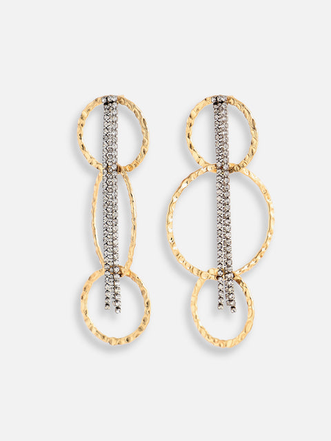 GOLD PLATED PARTY DESIGNER STONE DROP EARRING FOR WOMEN