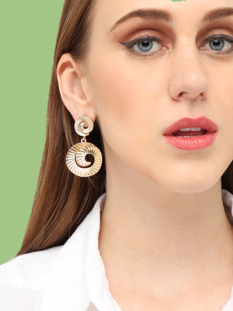 GOLD PLATED PARTY DESIGNER STONE DROP EARRING FOR WOMEN