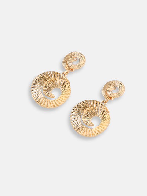 GOLD PLATED PARTY DESIGNER STONE DROP EARRING FOR WOMEN