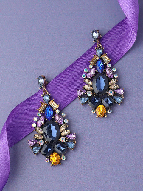 Blue Cascade Drop Earrings