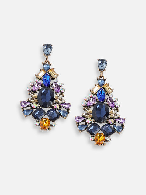 Blue Cascade Drop Earrings