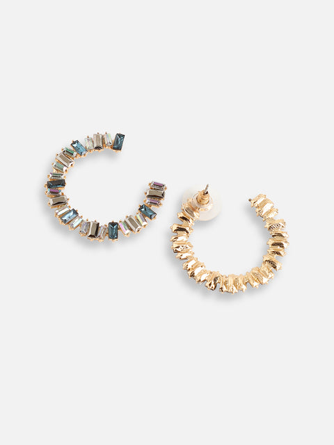 GOLD PLATED PARTY DESIGNER STONE STUD FOR WOMEN
