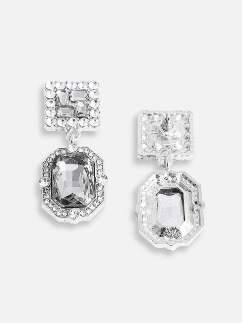 GOLD PLATED PARTY DESIGNER STONE DROP EARRING FOR WOMEN