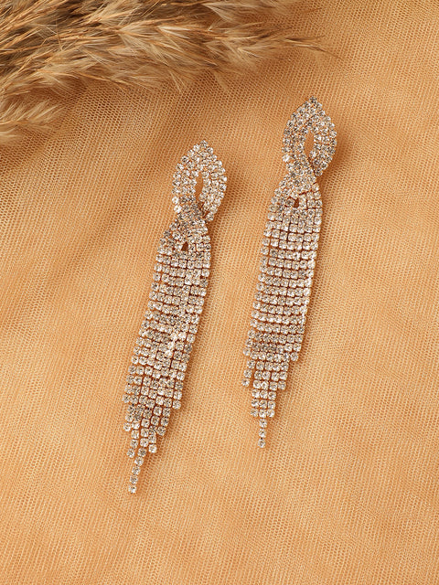 Silver Plated Designer Stone Party Drop Earring For Women