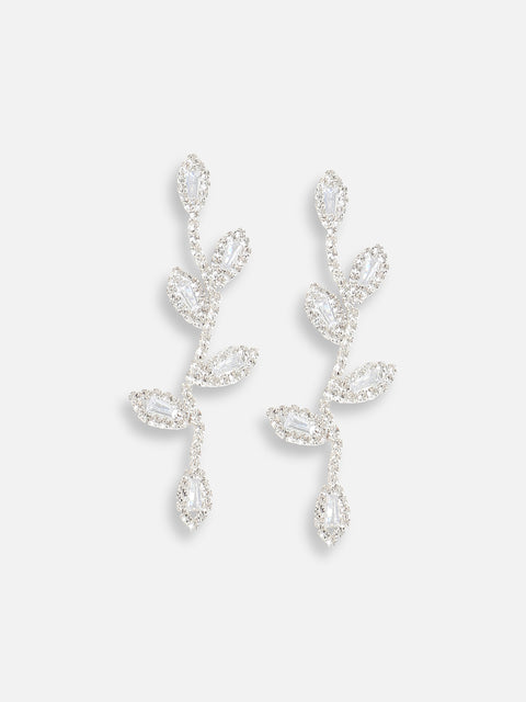 Silver Plated Designer Stone Party Drop Earring For Women