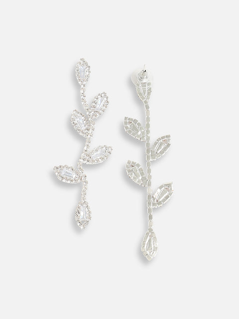Silver Plated Designer Stone Party Drop Earring For Women