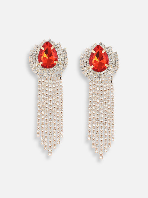 Gold Plated Designer Stone Party Drop Earring For Women