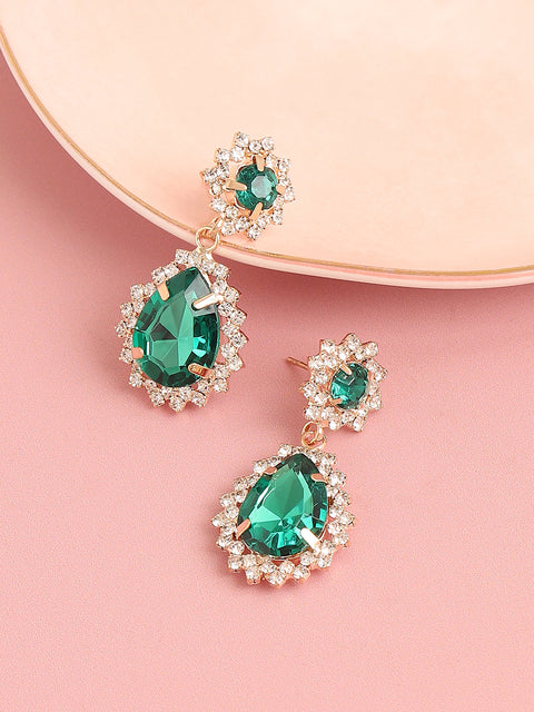 Gold Plated Designer Stone Party Drop Earring For Women