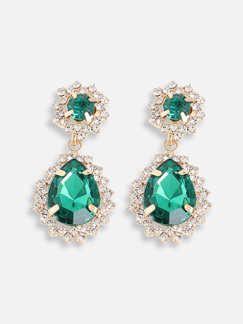 Gold Plated Designer Stone Party Drop Earring For Women