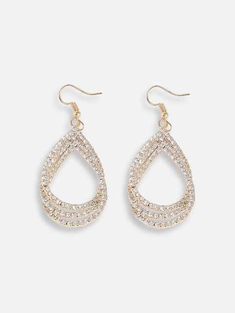 Gold Plated Designer Stone Party Drop Earring For Women