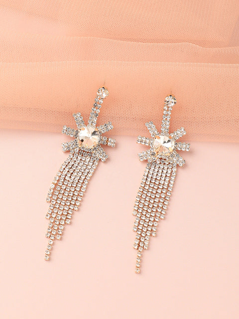 Silver Plated Designer Stone Party Drop Earring For Women