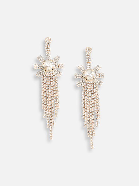 Silver Plated Designer Stone Party Drop Earring For Women