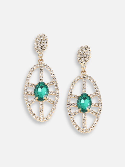 Gold Plated Designer Stone Party Drop Earring For Women
