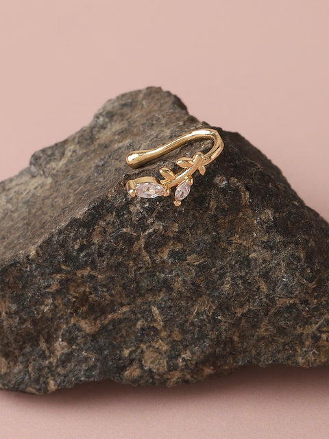 Gold Plated Designer Stone Nose Pin For Women