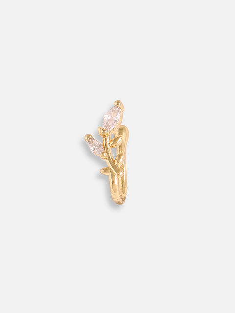 Gold Plated Designer Stone Nose Pin For Women