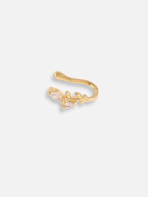 Gold Plated Designer Stone Nose Pin For Women