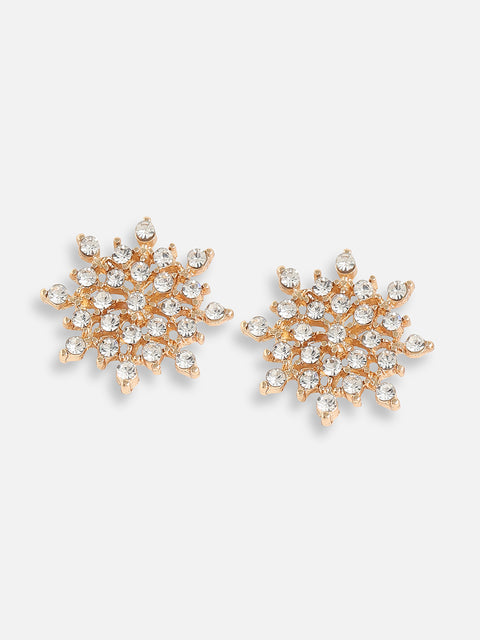 Gold Plated Designer Stone Casual Stud For Women