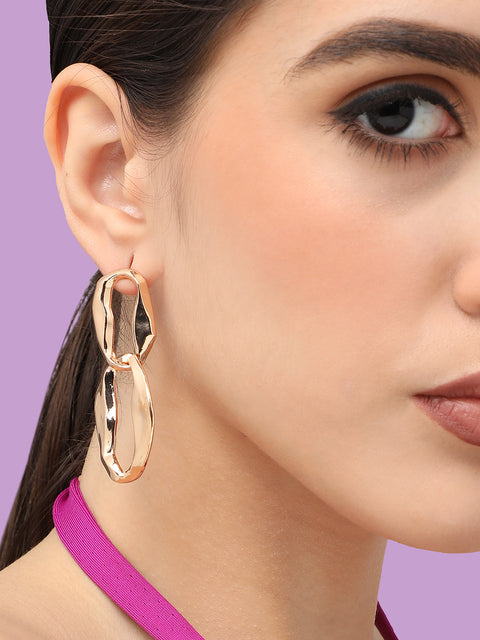 Gold Plated Designer Casual Drop Earring For Women