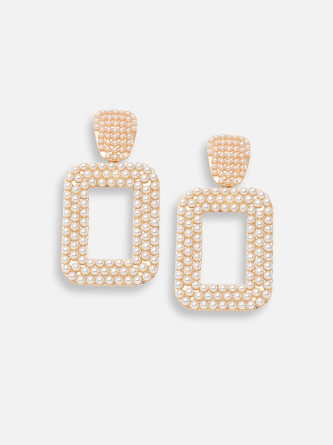 Gold Plated Designer Stone Party Drop Earring For Women