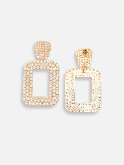 Gold Plated Designer Stone Party Drop Earring For Women