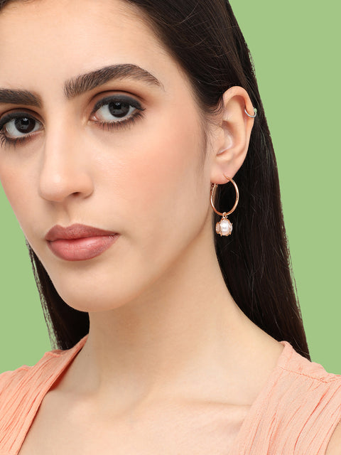 Gold Plated Pearls Casual Drop Earring For Women