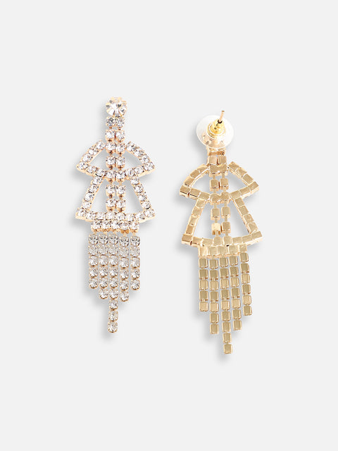Gold Plated Designer Stone Party Drop Earring For Women