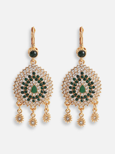 Gold Plated Designer Stone Party Drop Earring For Women