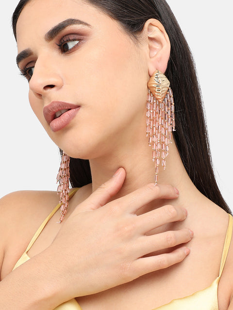Gold Plated Designer Stone Party Drop Earring For Women