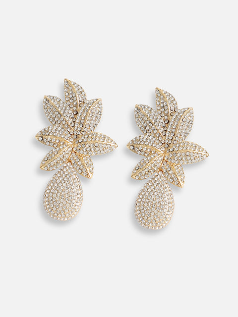 Gold Plated Designer Stone Party Drop Earring For Women