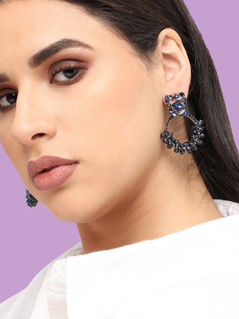 Gold Plated Designer Stone Party Drop Earring For Women