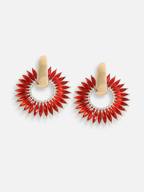 Gold Plated Designer Stone Party Drop Earring For Women