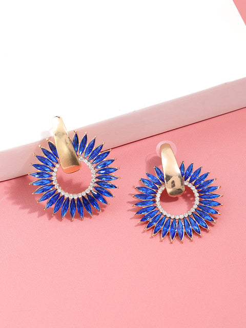 Gold Plated Designer Stone Party Drop Earring For Women