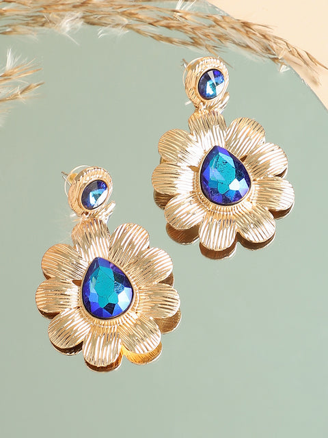 Gold Plated Designer Stone Party Drop Earring For Women
