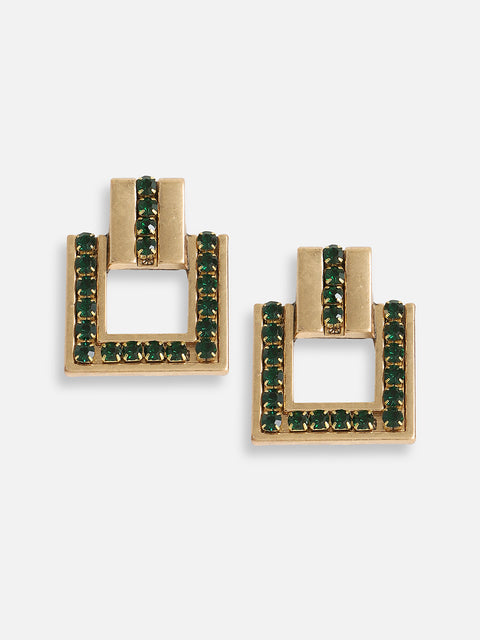 Gold Plated Designer Stone Party Drop Earring For Women