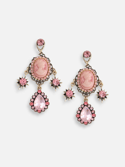 Gold Plated Designer Stone Party Drop Earring For Women