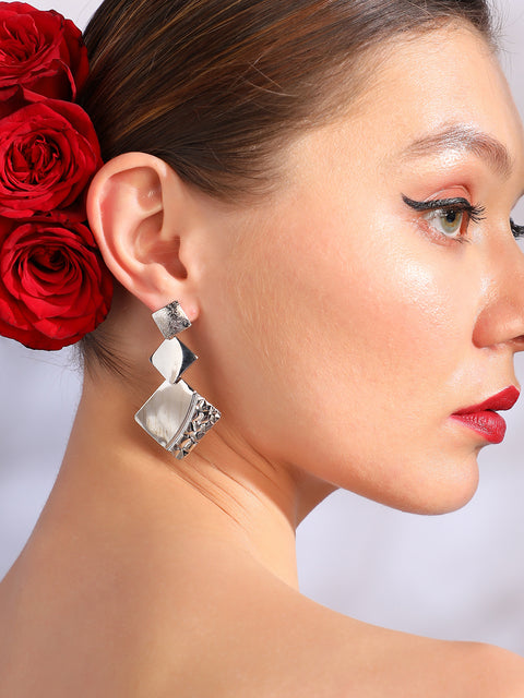 Pack Of Silver-Plated Stud & Drop Earrings