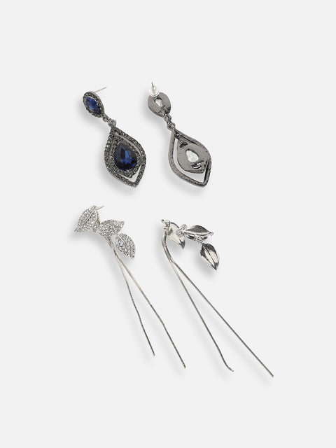Pack Of Silver-Plated Drop Earrings 