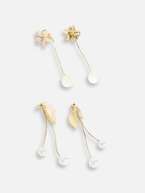 Pack Of Gold-Plated Drop Earrings 